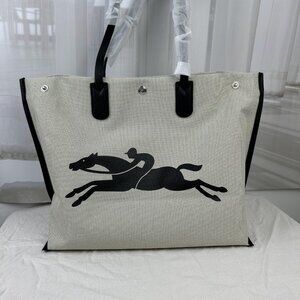 New Longchamp Essential Toile Large Canvas Tote bag